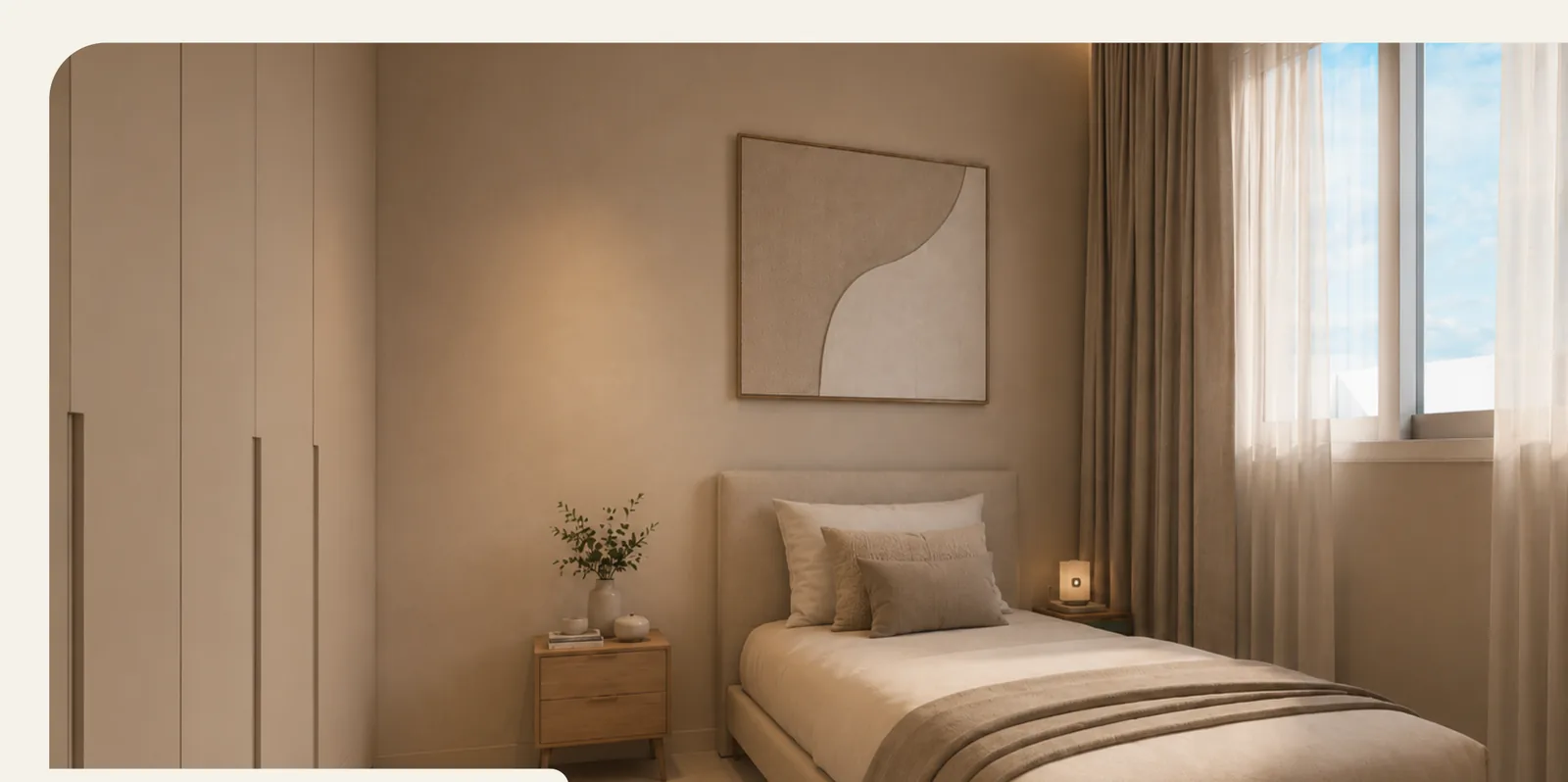 Quarto do apartamento de 3 quartos do Edifício Catarina Labouré — perspectiva ilustrativa